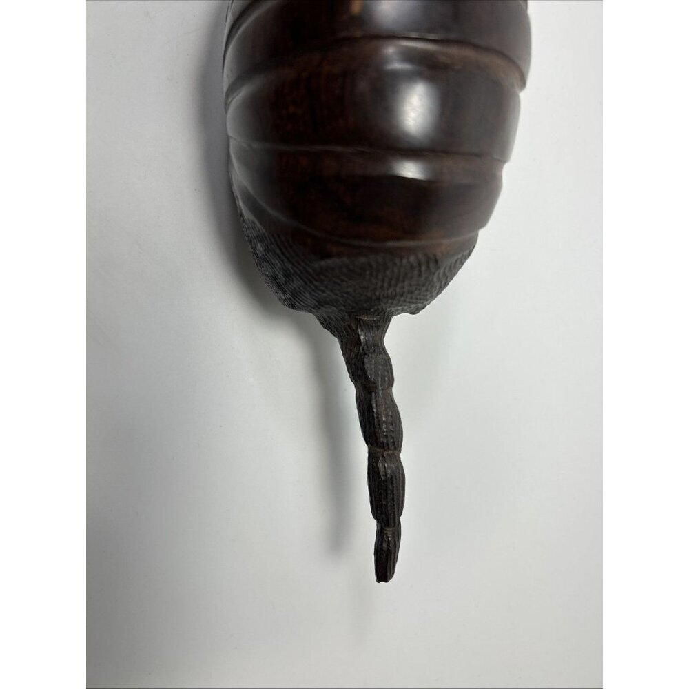 Vintage Wood Armadillo Figurine Hand Carved Folk Art Home Décor Gift 8” - Picture 3 of 10
